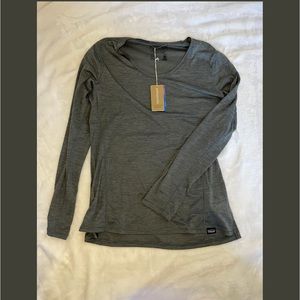NWT patagonia blue/grey long-sleeved capilene cool lightweight shirt